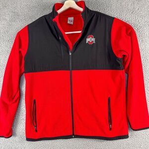 Ohio‎ State Buckeyes Fleece Jacket Mens XL Red Full Zip Softshell OSU The Oval